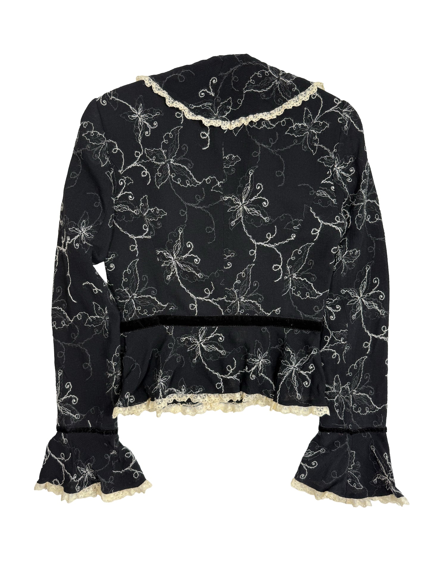 Wool jacked with lace trim details