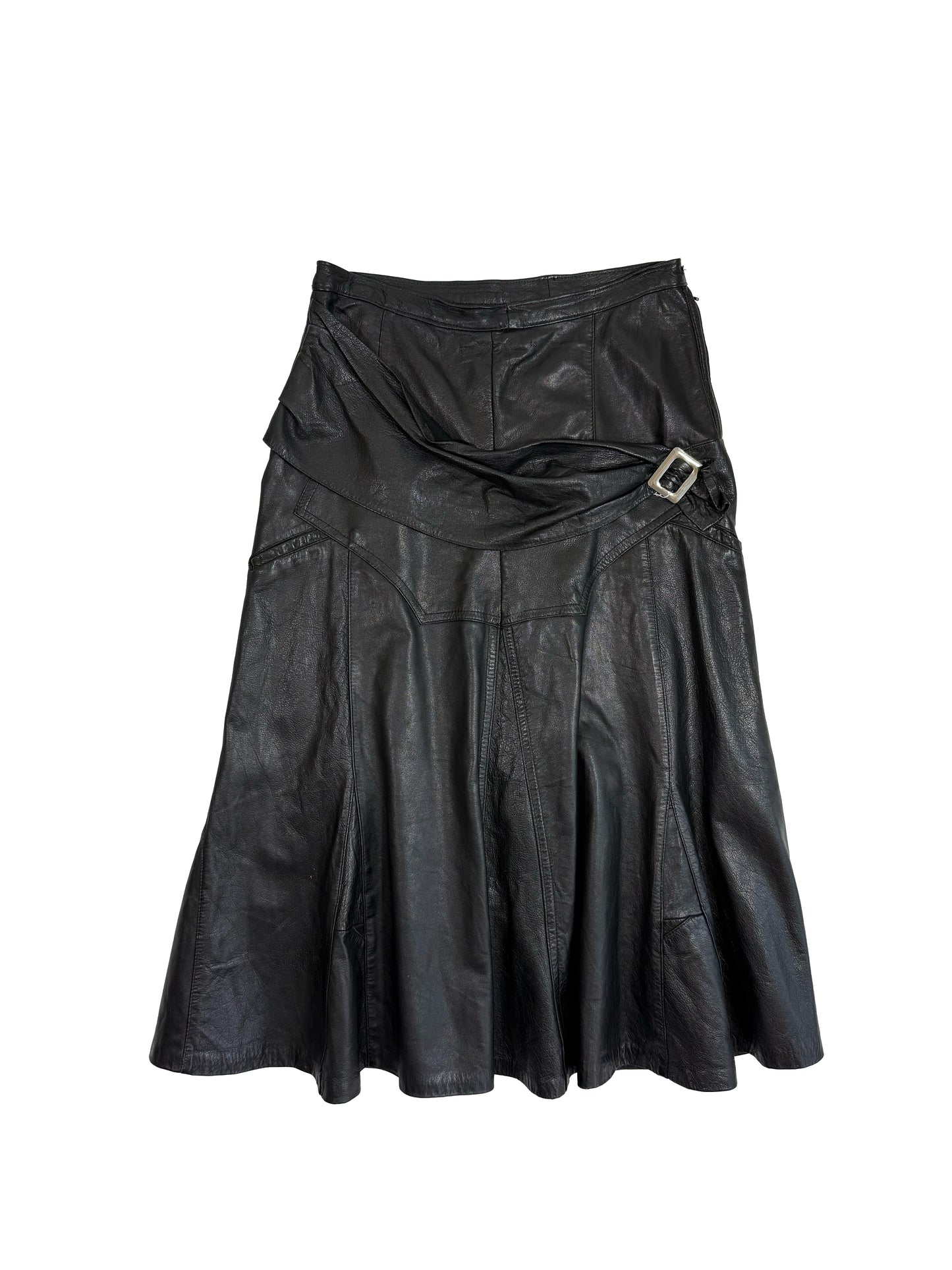 80s Leather skirt with buckle