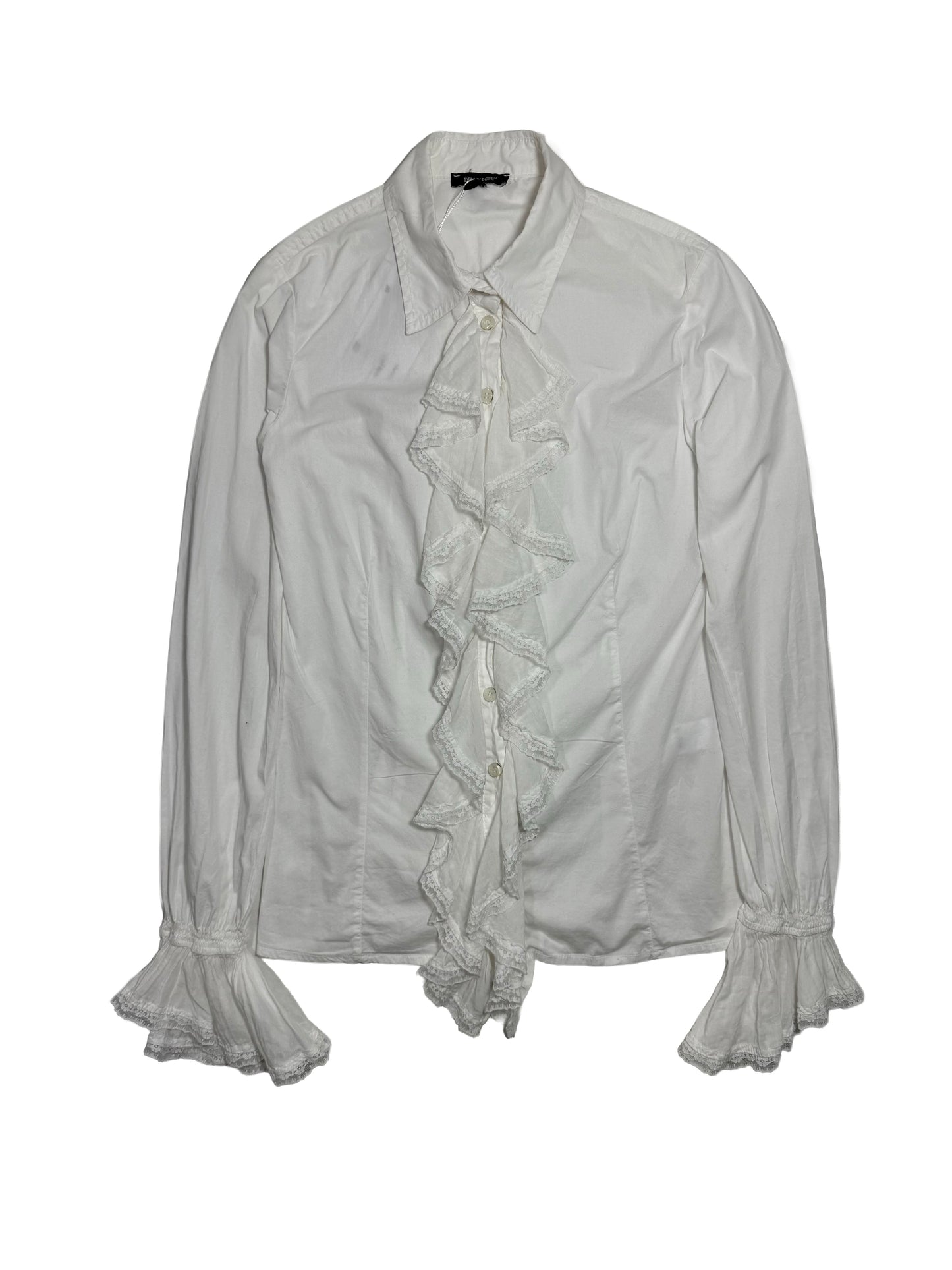 Cotton shirt with ruffles