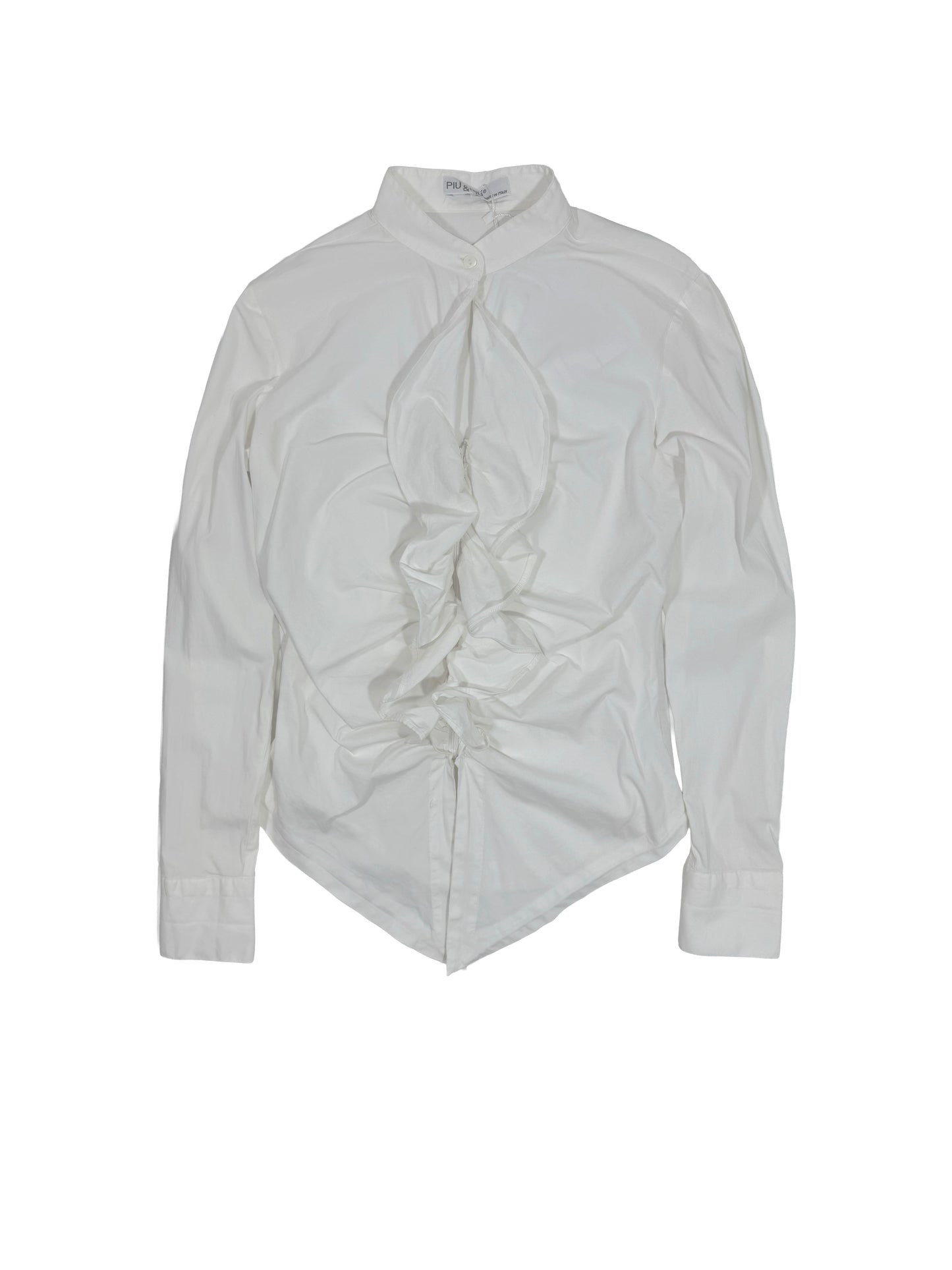 Y2k cotton shirt with ruffles