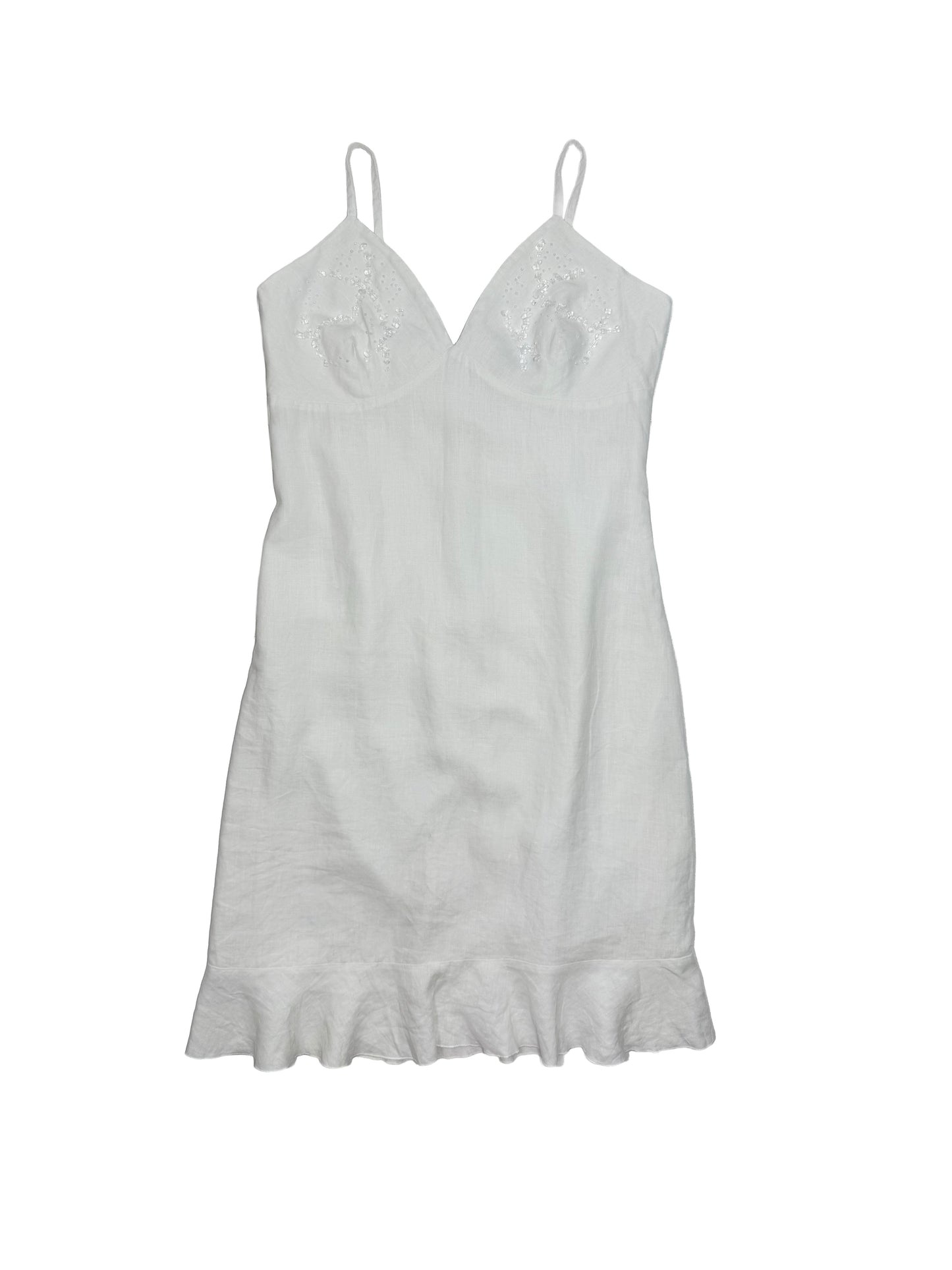 Linen clear beaded dress