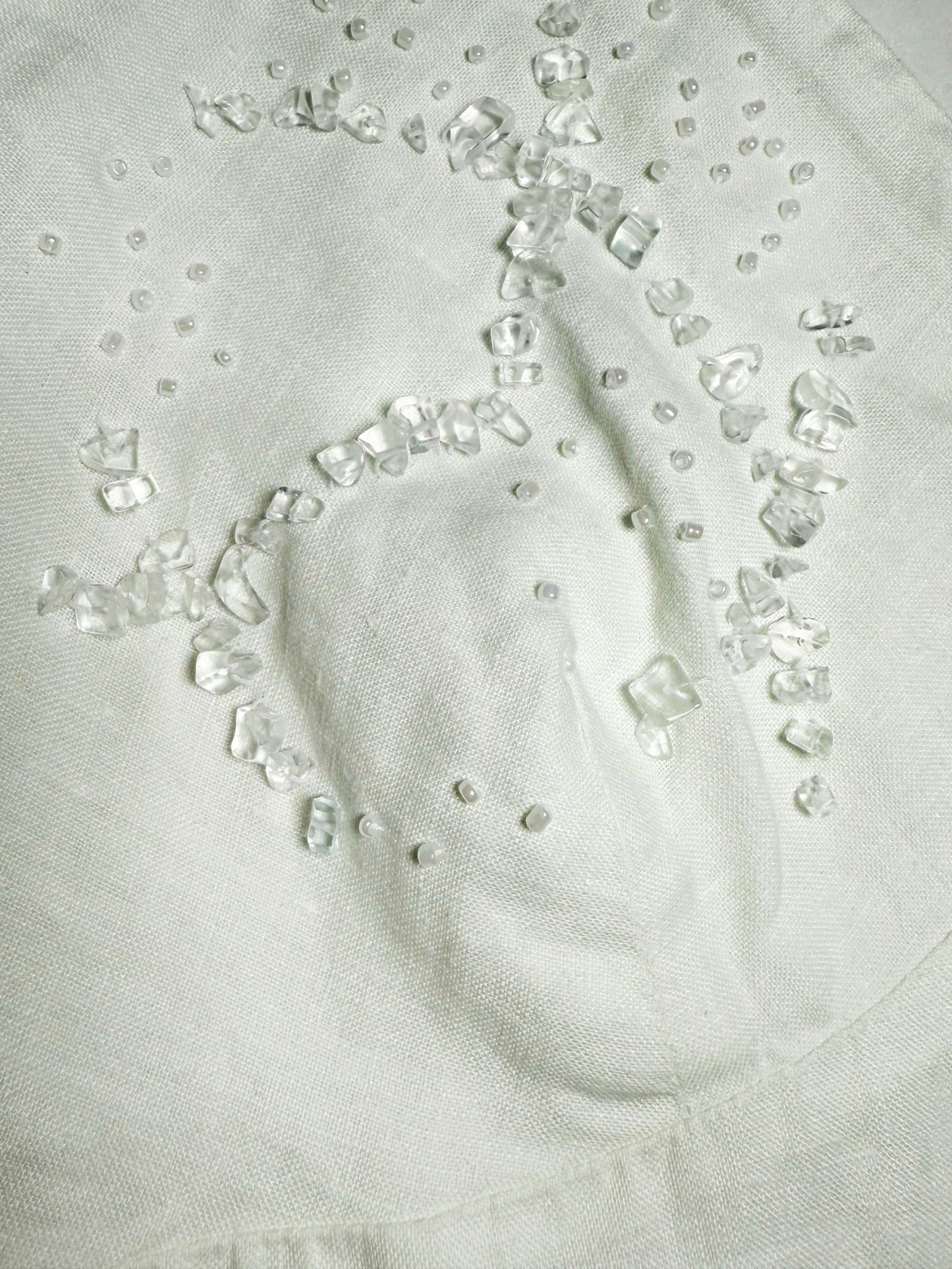 Linen clear beaded dress