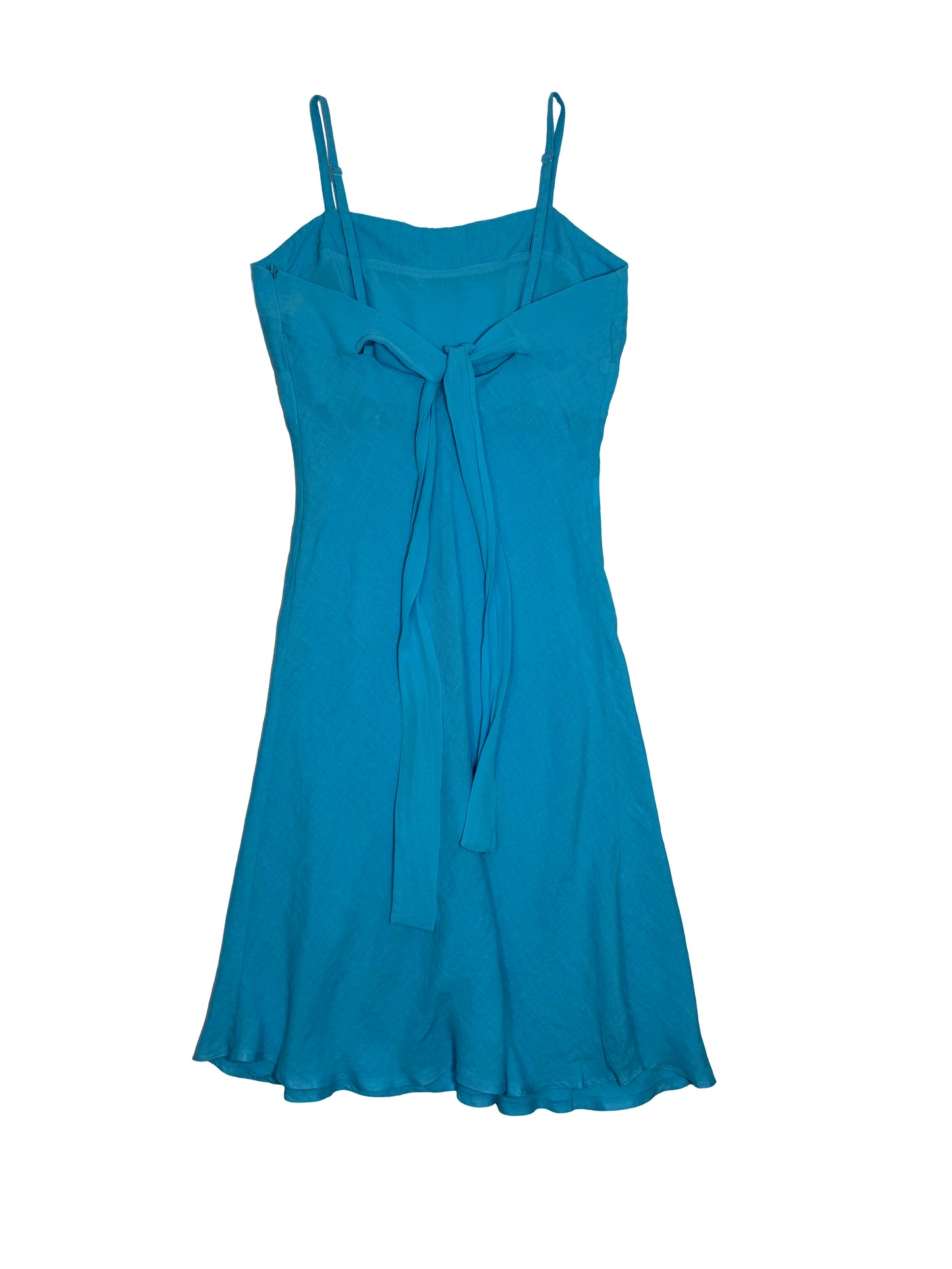 Turquoise linen dress