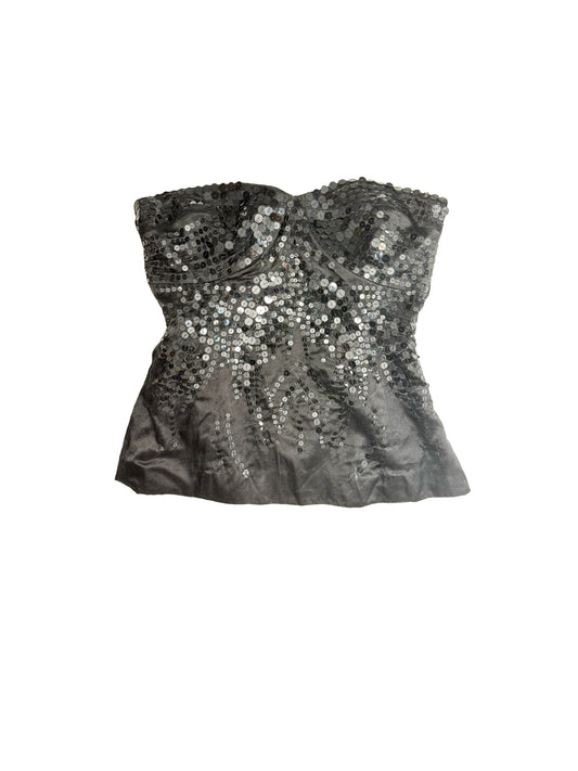 Sequined Silk Corset