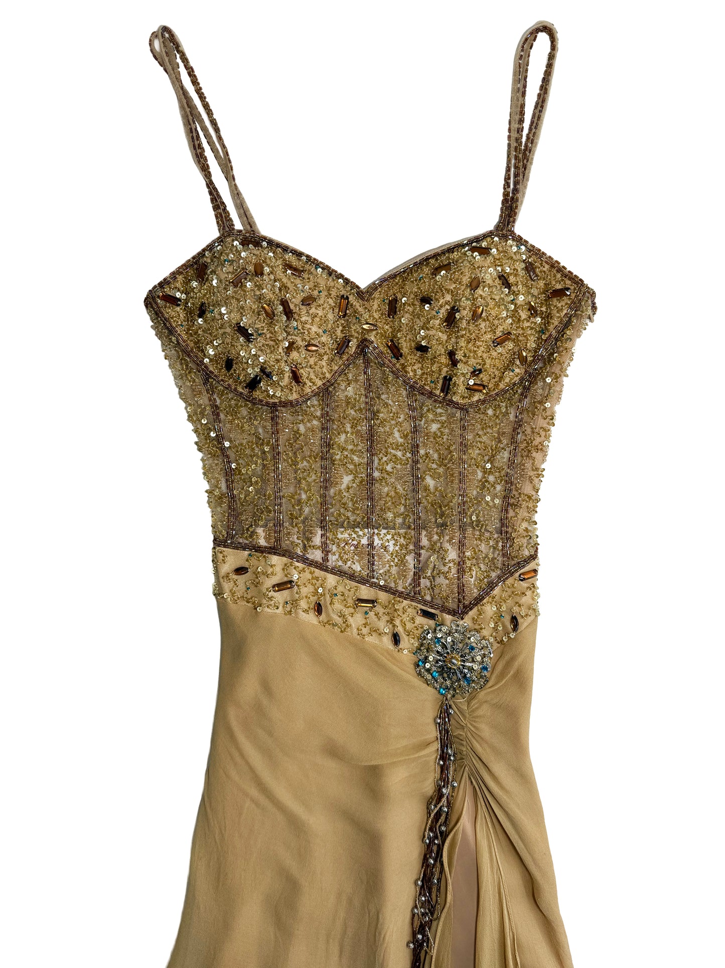 Corseted Silk Beaded Dress
