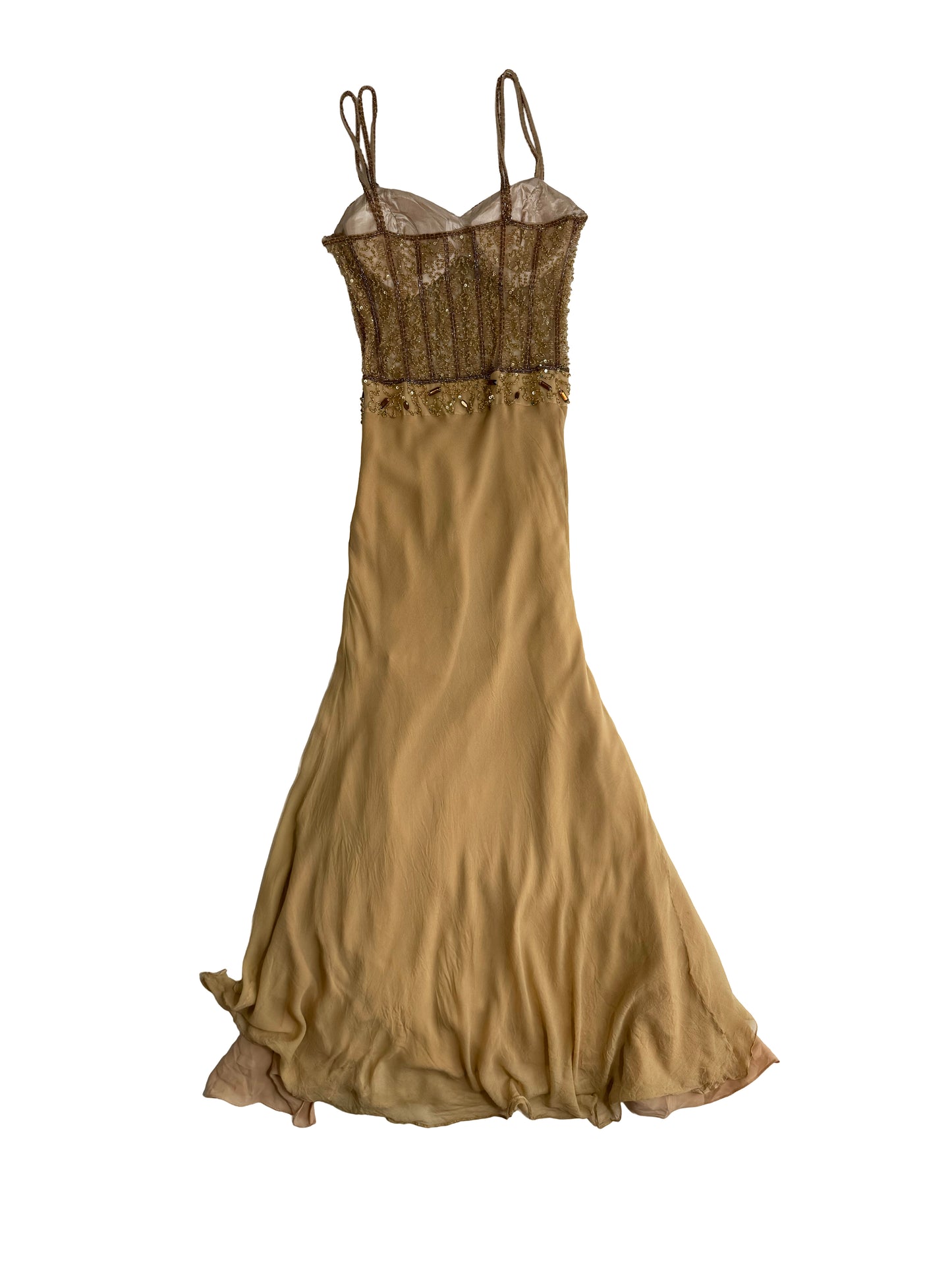 Corseted Silk Beaded Dress