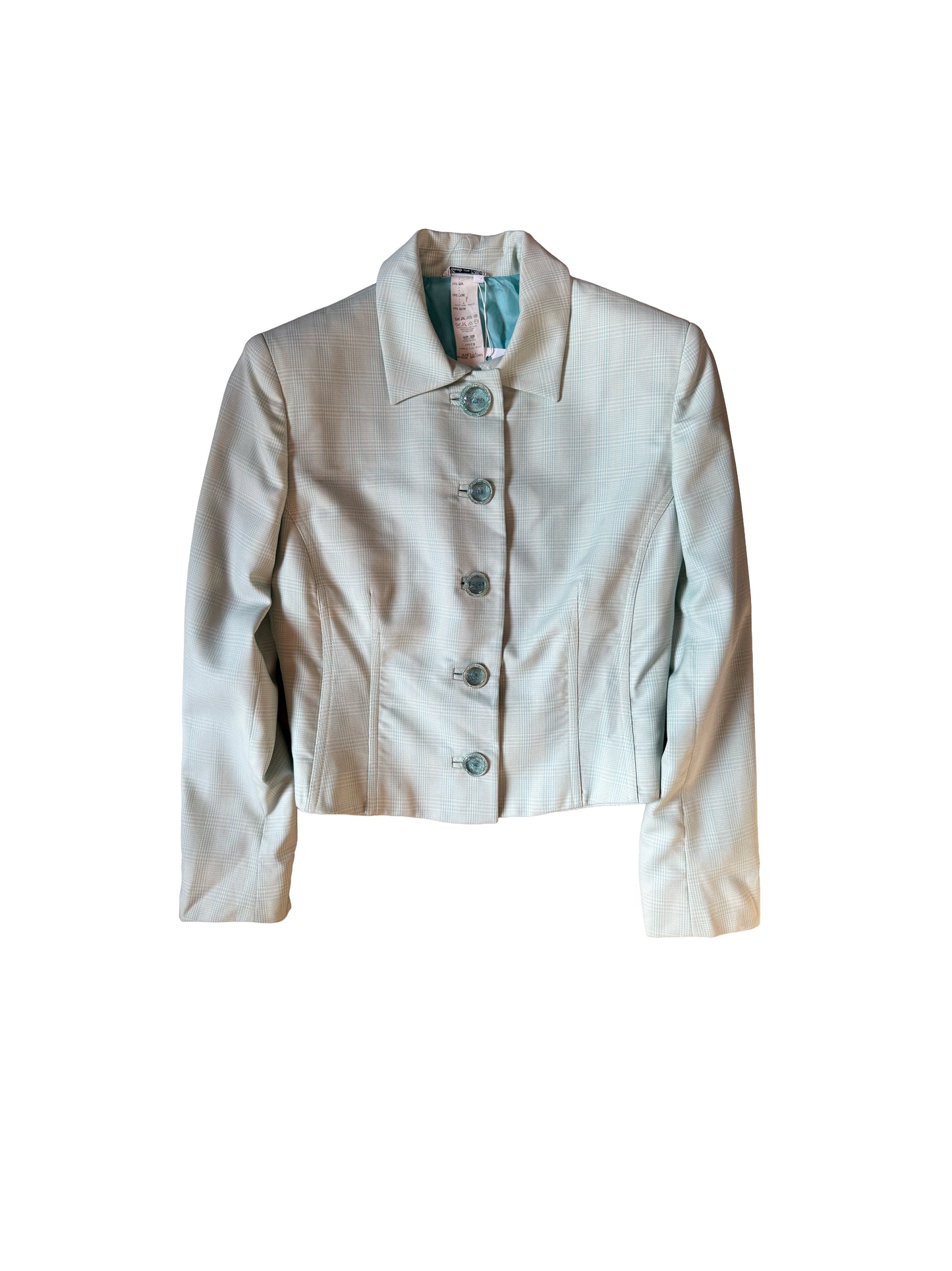 Gianni Versace Couture Medusa Buttons Light Green Blazer