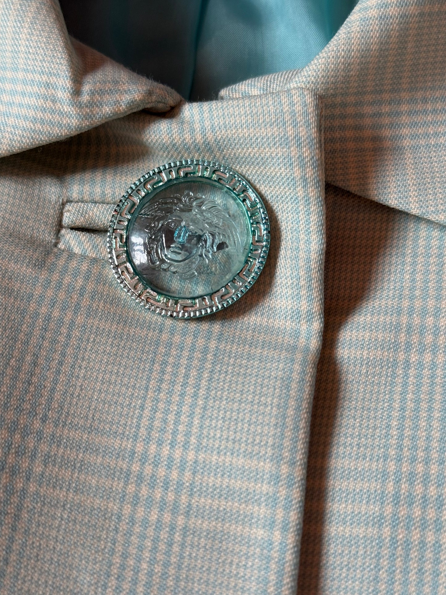 Gianni Versace Couture Medusa Buttons Light Green Blazer