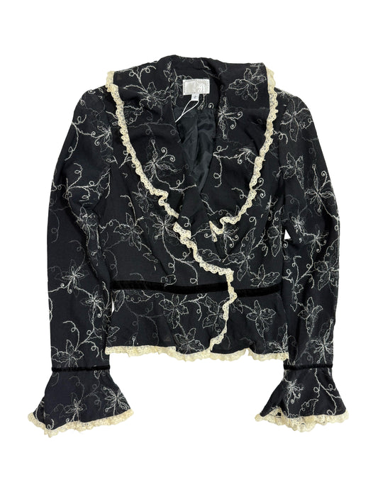 Wool jacked with lace trim details