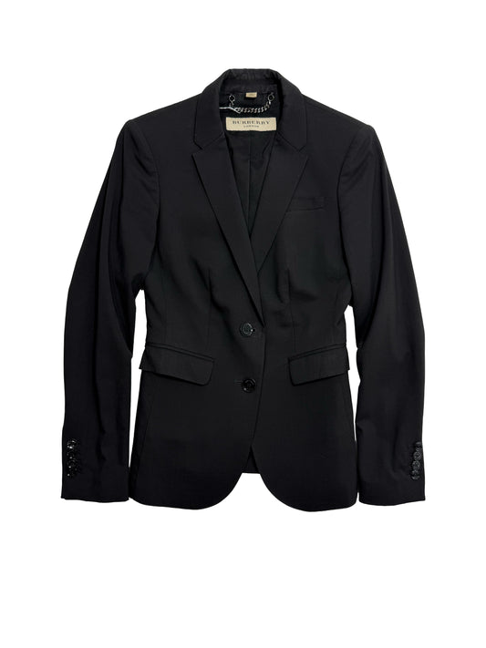 BURBERRY Black Wool Two Button Closure Blazer
