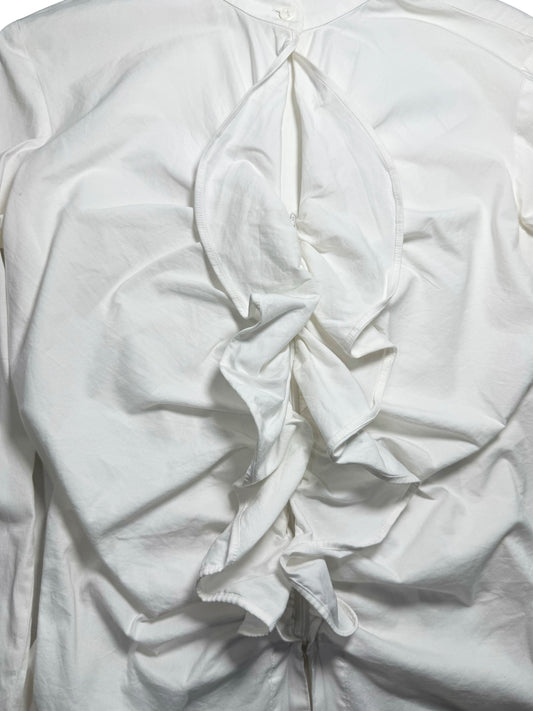 Y2k cotton shirt with ruffles
