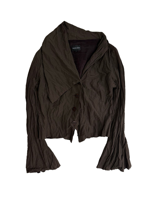 Asymmetrical collar shirt