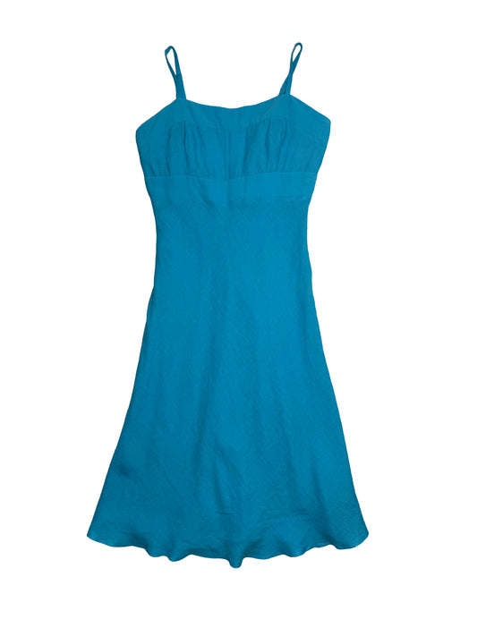 Turquoise linen dress